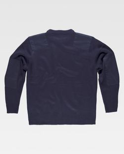 Pullover mit Rundhalsausschnitt und Schulter- und Ellbogenverstärkung Navy