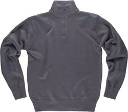 Jersey de media cremallera con refuerzos 100% Algodón Gris