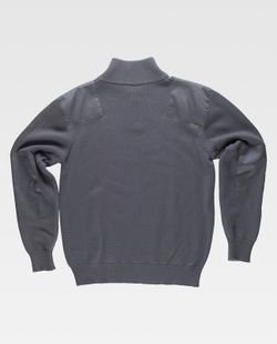 Pullover mit halbem Reißverschluss und Schulter- und Ellbogenverstärkung Grau