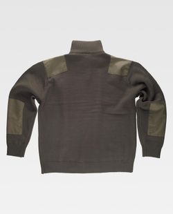 Jersey de media cremallera con refuerzos Verde Kaki