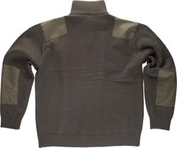 Jersey de media cremallera con refuerzos Verde Kaki