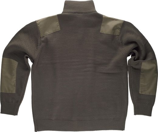 Jersey de media cremallera con refuerzos Verde Kaki