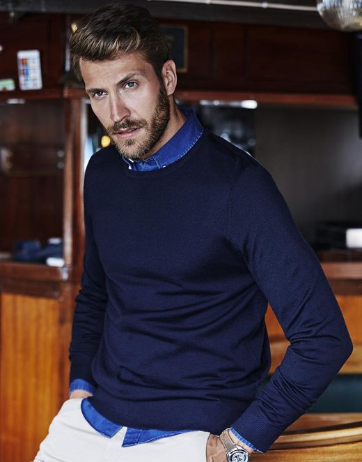 Jersey hombre cuello redondo
