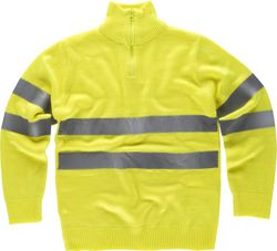 Jersey media cremallera de alta visibilidad Amarillo
