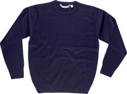 Jersey punto fino, cuello redondo Marino