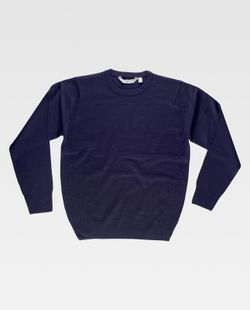 Fein gestrickter Pullover, Rundhals-Navy
