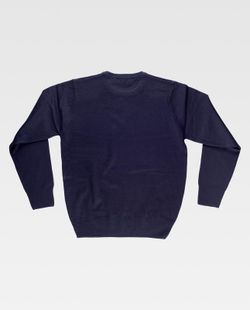Fein gestrickter Pullover, Rundhals-Navy