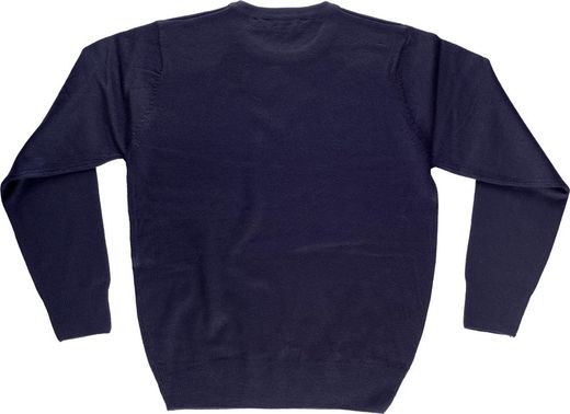 Fein gestrickter Pullover, Rundhals-Navy