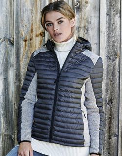 Giacca crossover da esterno con cappuccio da donna