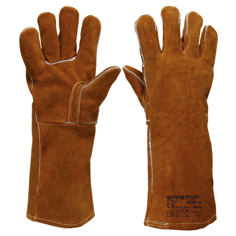 MAINE, guante de soldador largo de serraje talla única