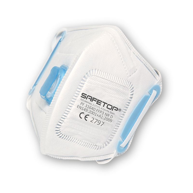 Máscarilla FFP3 válvula+membrana NR D plegable vertical