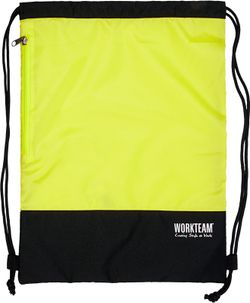 Sac à dos avec cordon de serrage Poche zippée latérale Combiné avec AV 36 x 46 cm Jaune AV Noir