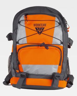 Mochila con tejido Ripstop combinada Naranja