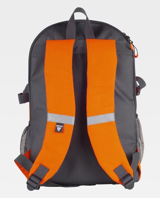 Mochila con tejido Ripstop combinada Naranja