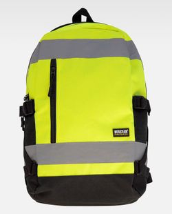 Warnschutzrucksack mit reflektierenden Bändern und Doppelfach Kapazität 25 Liter Gelb AV