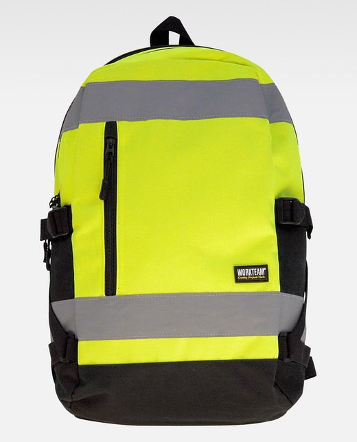 Warnschutzrucksack mit reflektierenden Bändern und Doppelfach Kapazität 25 Liter Gelb AV