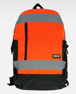 Warnschutzrucksack mit reflektierenden Bändern und Doppelfach Kapazität 25 Liter Orange AV