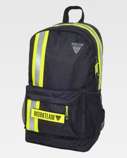 Mochila de color Negro+Amarillo fluor | PROTECCIÓN