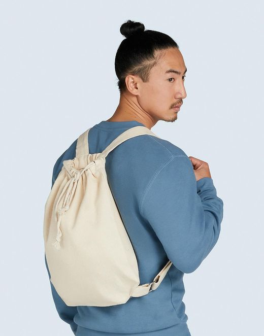 Mochila de lona con asas y cordón