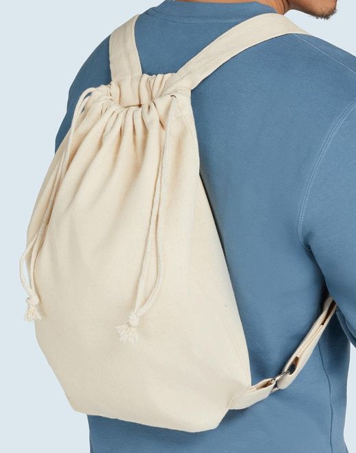 Mochila de lona con asas y cordón