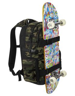 Velha escola porta skate mochila