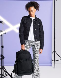 Velha escola porta skate mochila