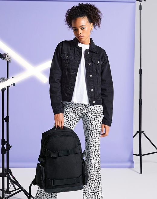 Velha escola porta skate mochila