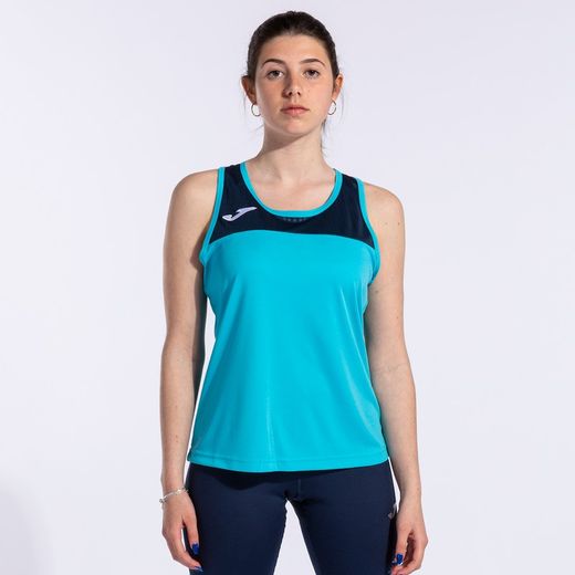 Montreal Tank Top Fluor Turquoise-Navy