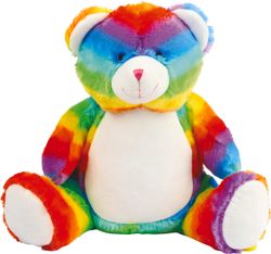 Oso de peluche multicolor con cremallera