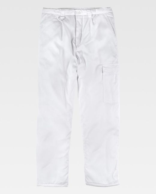 Gepolsterte Hose mit elastischer Taille und Beintasche Weiß
