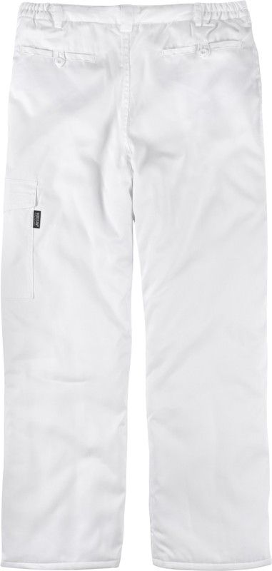 Gepolsterte Hose mit elastischer Taille und Beintasche Weiß
