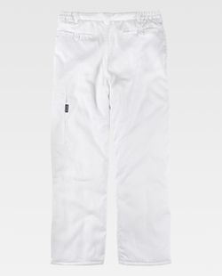 Gepolsterte Hose mit elastischer Taille und Beintasche Weiß