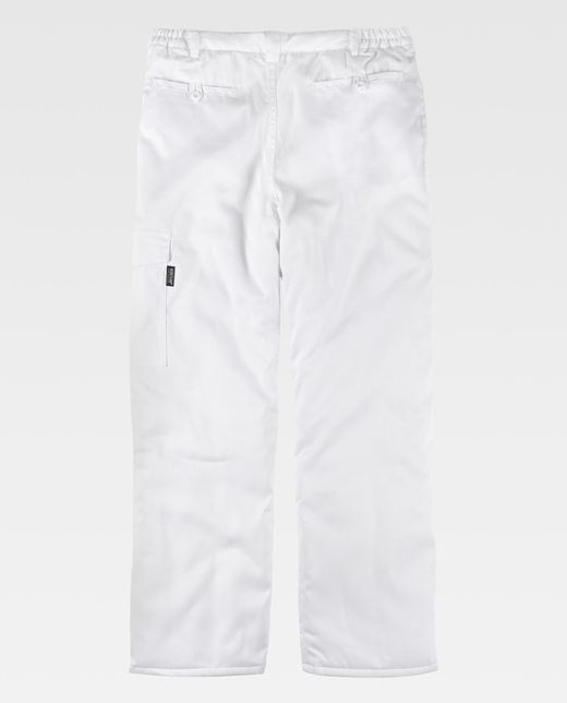 Gepolsterte Hose mit elastischer Taille und Beintasche Weiß