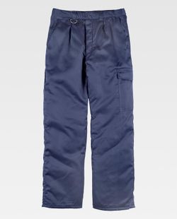 Gepolsterte Hose mit elastischer Taille und einer Tasche im Navy-Bein