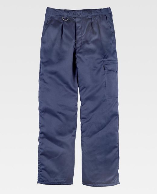 Gepolsterte Hose mit elastischer Taille und einer Tasche im Navy-Bein