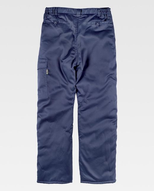 Gepolsterte Hose mit elastischer Taille und einer Tasche im Navy-Bein