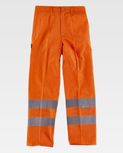 Pantalón alta visibilidad con cintas reflectante Naranja