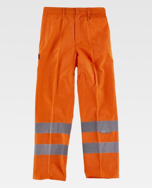 Pantalón alta visibilidad con cintas reflectante Naranja
