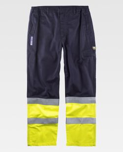 Flammhemmende AV-Hosen, Modacryl, Baumwolle und antistatisches Gewebe EN11611, EN11612, EN1149, EN61482 Navy Yellow AV