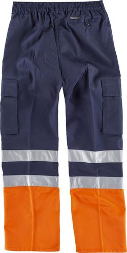 Zweifarbige Hose mit zwei gut sichtbaren Bändern und elastischem Bund Navy Orange AV