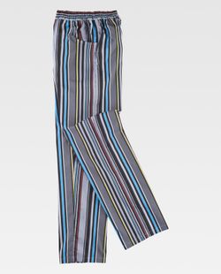Pantalón cintura elástica y bolsillos, estampado rayas
