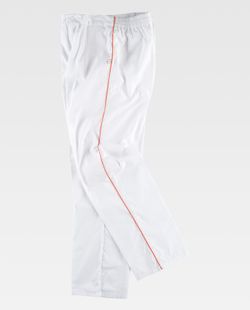 Elastische Taillenhose und Fly mit kontrastierenden Verzierungen White Orange