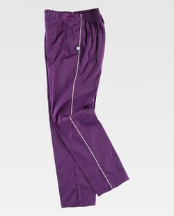 Hose mit elastischer Taille und Fliege mit kontrastierenden Verzierungen Purple White