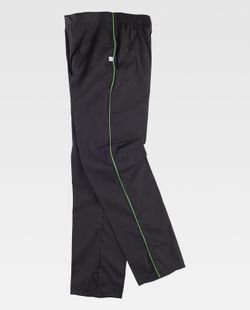 Hose mit elastischer Taille und Fliege mit kontrastierenden Verzierungen Black Pistachio Green