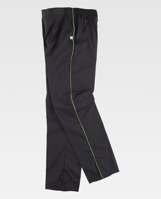 Hose mit elastischer Taille und Fliege mit kontrastierenden Verzierungen Black Pistachio Green