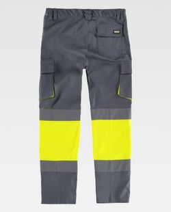 Pantalón combinado con alta visibilidad  Color Gris / Amarillo