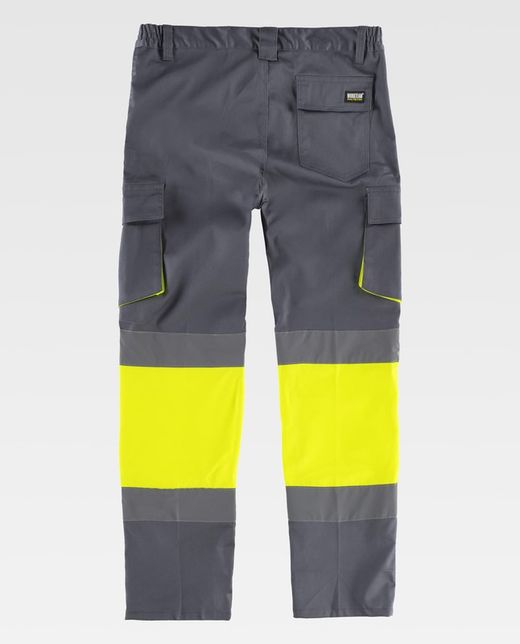 Pantalón combinado con alta visibilidad  Color Gris / Amarillo