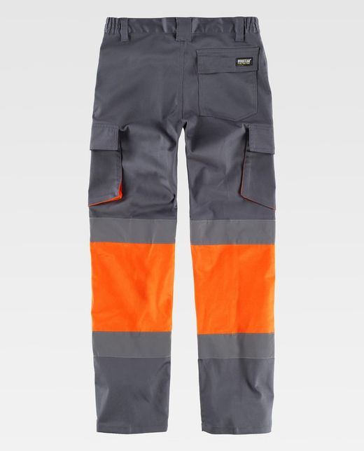 Pantalón combinado con alta visibilidad Gris / Naranja