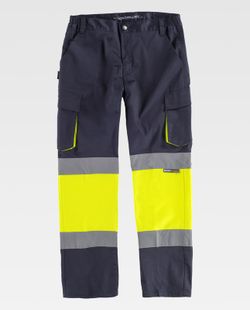 Pantalón combinado con alta visibilidad Color Marino / Amarillo