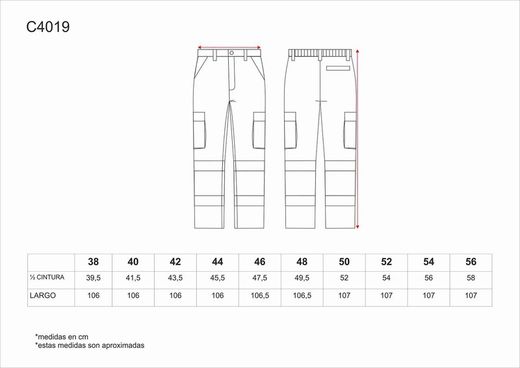 Kombinierte Hose mit elastischer Taille, mehreren Taschen, 2 Bändern AV Marino Yellow AV